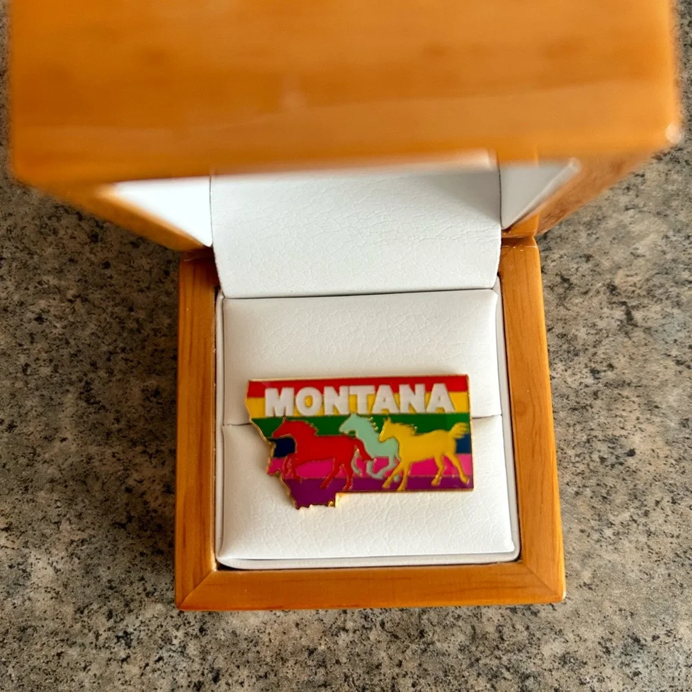 State of Montana with Horses Hat or Lapel Pin, NWOT - Picture 2 of 5
